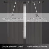 OVZME Natural Room Darkening Curtains for Bedroom 72 Inches Long 2 Panels, Thermal Insulated Energy Saving Blackout Curtains for Living Room, Dual Rod Pocket Blackout Drapes, 2x40Wx72L Inches