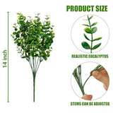 Sggvecsy Artificial Flowers for Outdoors 12 Bundles UV Resistant Boxwood Shrubs Artificial Eucalyptus Fake Plants Faux Plastic Greenery for Farmhouse Garden Indoor Outdoor Home Wedding Decoration