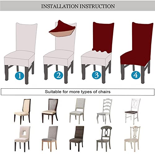 DIZAIGOGO 1 PCS Dining Room Chair Covers,Stretch Kitchen Chair Cover,Washable Dining Chair Cover,Parsons Chair Slipcovers Protective,for Home,Restaurant,Banquet