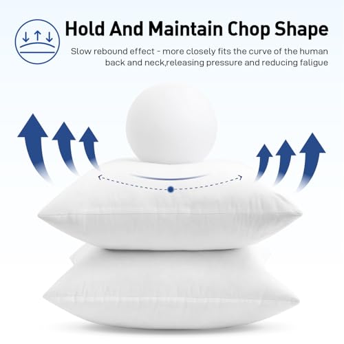 MIULEE Premium Feather and Down 12x20 Throw Pillow Insert Soft Fluffy Throw Pillow Double-Layer Cotton Fabric for Sofa Bed Couch Prevents Feather Leakage