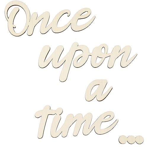 Once Upon a Time Sign Nursery Decor Once Upon a Time Wood Sign Wall Decor for Reading Corner Kids Room Family Bookshelf Home Décor Birthday Present DIY Decoration