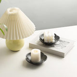 BEUNAIZER Ceramic Pillar Candle Holder Plate, Decorative Candlestick Holder