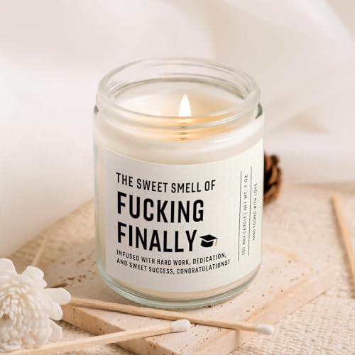 Shqiueos Funny Graduation Gift for Her Him, Graduation Candle for Women Men Lavender Scented 7oz, 2026 Graduations Gifts for Masters Degree, College, High School, PhD Grad Gift for Nurse Law School