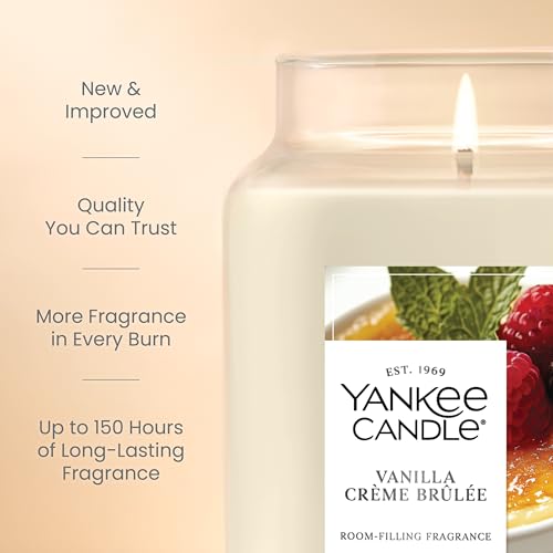 Yankee Candle Vanilla Crème Brûlée Scented Candle, 22oz Large Jar