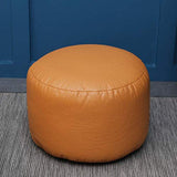 Pouf,Faux Leather Cushion Comfortable Foot Rest Round Bean Bag Chair Decor Footstool Upholstered Tatami Stool-Orange 45X28Cm,Orange-45x28cm(18x11inch)