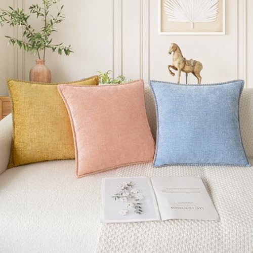 CaliTime Decorative Couch Throw Pillow Covers 22 X 22 Inches Gold