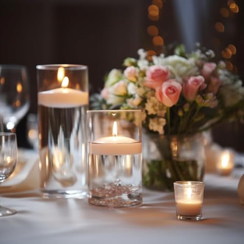 80 Pack White Floating Candles 3 inch Unscented Floating Candles for Centerpieces 8 Hours Long Burn Time-3” Floating Emergency Candle Bulk for Wedding Cylinder Vases