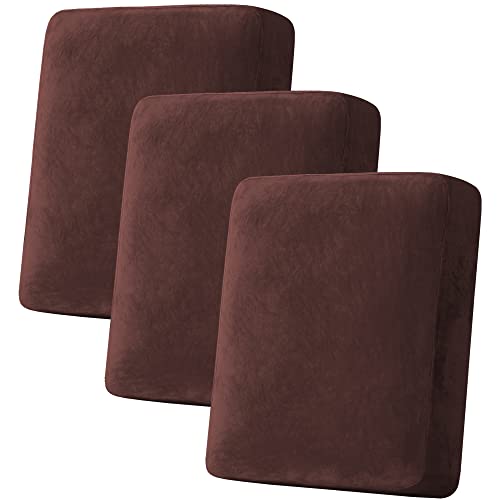H.VERSAILTEX 3 Piece Sofa Cushion Covers Bundle Armless Futon Cover, Brown