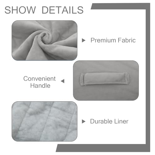 MeMoreCool Grid Square Pouf Ottoman Foot Rest 20x20x15 Inches, Light Grey