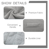 MeMoreCool Grid Square Pouf Ottoman Foot Rest 20x20x15 Inches, Light Grey