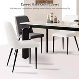 Curved Back Chair Covers Set of 2/4/6, Stretch Dining Room Chairs Cover Kitchen Chair Slipcovers Protector for Living Room and Bedroom,Light Gray,4pcs