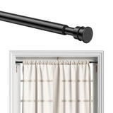 AIZESI Curtain Rods No Drilling for Windows 28 to 48 Inches,1/2 Inch Diameter No Drill Curtains Rod Renter Friendly Drapery Rod, Curtain Rods for Windows No Drilling, Black 1Pack