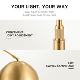 CO-Z 69" Modern Arc Floor Lamp, Gold Standing Light with Adjustable Metal Shade and Marble Base, LED Bulb Included, Contemporary Lighting for Living Room or Sofa