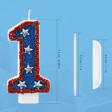 American Flag Birthday Candle Red Blue Sequin Number 1 Candle Perfect for Independence Day and Captain America Birthday Party Decorations Favors