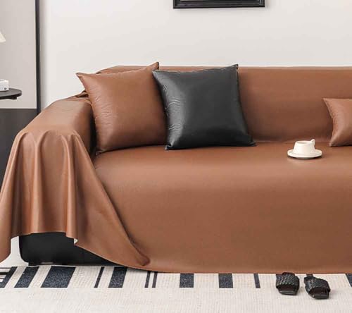 Anti Cat Scratch Leather Sofa Cover Cloth Towel, All Season Universal Waterproof Seat Cushion, Anti Slip Universal All Inclusive Cover (Grey,180 * 200CM)