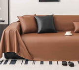 Anti Cat Scratch Leather Sofa Cover Cloth Towel, All Season Universal Waterproof Seat Cushion, Anti Slip Universal All Inclusive Cover (White,180 * 130CM)