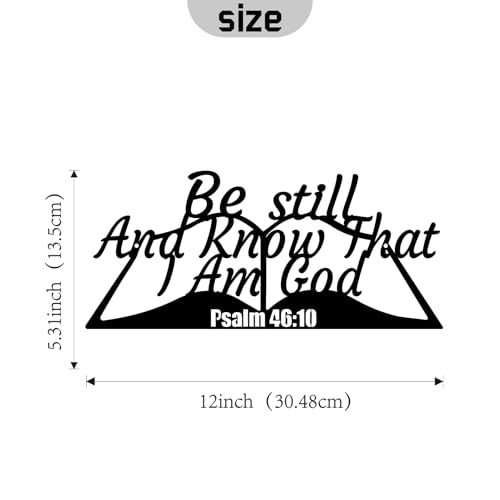 Be Still and Know That I Am God Psalm 46:10 Metal Sign, 12"X5.31" Inch Christian Wall Art Religious Wall Decor Bible Scripture Wall Hanging Decoration