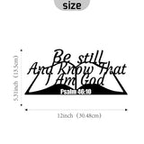 Be Still and Know That I Am God Psalm 46:10 Metal Sign, 12"X5.31" Inch Christian Wall Art Religious Wall Decor Bible Scripture Wall Hanging Decoration