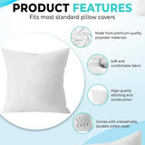 QUBA LINEN Throw Pillow Inserts (Set of 2, White), 22x22 Inches - Premium Cushion Fillers for Sofa, Bed, and Home Décor (22x22 Inch (Pack of 2))