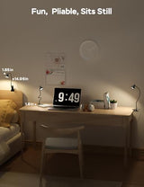 Clip-on Reading Light - 3 Color Modes, 10 Dimmable Brightness, Eye Care Clamp Desk Lamp with Flexible Gooseneck for Reading in Bed, Desk, Headboard, Computer