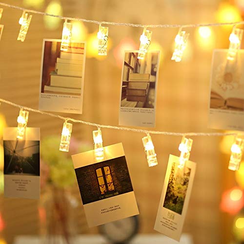 20 LED Photo Clip Starry Lights with Remote LED Fairy Twinkle Lights Home Festival Decor Lights for Christmas Party Halloween Thanksgiving Wedding Valentine's Day