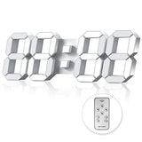 15" 3D LED Digital Wall Clock, Large Decor Wall Clock | 12/24H Time, Date & Temperature Display, Adjustable Brightness for Office, Living Room, Meeting Room & Kitchen