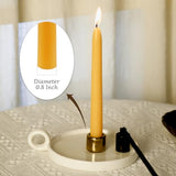 24 Pack Beeswax Taper Candles in Bulk 8 inch Tall - All Natural, 100% Pure Unscented Bee Wax Candle, Dripless, 5 Hours Burnning Time -Yellow