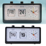 Vintage Retro Alarm Clock, Classic Calendar Desk, Abs Battery Operated Bedside for Home & Office
