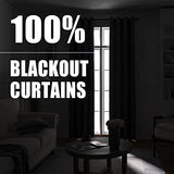 Rutterllow Total Blackout 340 GSM Curtains 2 Panels, Full Shade 84 Inches Long Complete Drapes for Living Room, Dark Grey Thermal Insulated Bedroom Window Treatment Drapes (Gray, 52 x 84 inch)