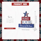 Smile Veterans Day Patriotic 4th of July Indoor Wooden Decor, Home of Free Tiered Tray Farmhouse – detail view
