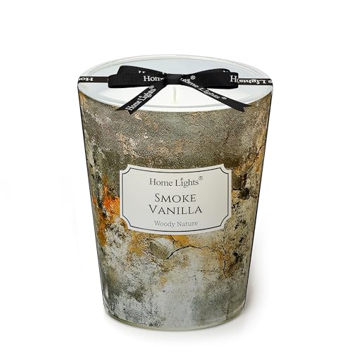 Home Lights Candle, 1-Wick Long-Lasting Scented Candles, 6.7oz Natural Soy Wax Candle for Home Scented, Industrial Chic Gifts for Women & Men, Smoke Vanilla