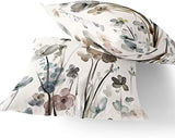 KKVEE Flower Throw Pillow Covers 18x18 Set of 2, Flowers Pillow Cushion Cases, Modern Decorative Square Pillowcases for Sofa Couch Bedroom Living Room Car