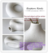 White Ceramic Vases for Pampas Grass,Water Drop Design Doughnut vase Modern Home Decor Minimalist Nordic Boho Ins Style (White Mini)