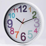Wall Clock 12 Inch Silent Non Ticking Battery Operated Time Teaching Quartz Home Colorful Read Learn Time Perfect for Teacher's Classrooms and Kid's Bedrooms