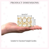 Pack of 6 Gold Crystal Tea Light Candle Holders