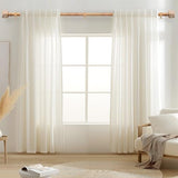 Boho Wood Curtain Rods for Windows 48 to 84 Inch, 1" Diameter Adjustable Heavy Duty Curtain Rod with Imitation Wooden Grain Leaf Pattern Finials, Rustic Decorative Drapery Rods, Size 32"-90"