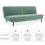 Waterproof Armless Futon Sofa Bed Cover with Elastic Band, Non-Slip Futon Covers Slipcovers, Stretchable Sofa Bed Covers 2 Seater, Soft Futon Bed Covers Slipcovers Armless Sofa Cover,F,M1