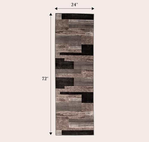 2x6 Washable Runner Rug for Hallway&Kitchen(2x6,Chocolate)