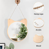 iCAGY Plastic Kids Mirror for Wall - Kids Safety, Hanging, Acrylic, Non-Glass and Unbreakable - Cat Decoration Mirror for Kid's Playroom 10"