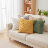 decorUhome Fall Faux Fur Mustard Yellow Throw Pillow Covers 20x20 Set of 2