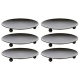 Hosley Set of 6 Black Metal Candle Plates, 4.75-Inch Round Candle Trays for Pillar and LED Candles, Decorative Candle Holders for Weddings, Centerpieces, Table Settings, and Home Décor