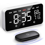 Dekala Bed Shaker Loud Alarm Clock for Heavy Sleepers Adults, Vibrating Dual Alarm Clocks for Bedrooms, Large Display Auto Dimmer,Temperature & Humidity Detect, 7-Day Programmable, Ideal Gift