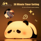 Panda Night Light for Kids, Cute Panda Lamp Silicone Nursery Night Light Bedroom Nightlights USB Rechargeable Bedside Lamp for Baby Children Toddlers Women Teen Girls Breastfeeding Gift