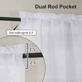 Lecloud Bessie White Curtains 63 Inch Length 2 Panels, Light Filtering Curtains for Bedroom, Faux Linen Textured Window Drapes with Rod Pocket, Window Treatments for Living Room, Each 40 W x 63 L