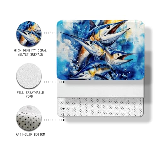 jejeloiu Football Bathroom Rugs 16"x24" Kids Soccer Ball Pattern Bath Rugs for Shower Tub for Boys Girls Teens Sports Theme Bath Mats for Bathroom Non-Slip Football Court Bathroom Accossories