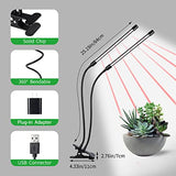 Grow Lights for Indoor Plants, Upgrade 84 LEDs Clip Plant Lights, Full Spectrum LED Plant Growing Lamps with Flexible Gooseneck, 3/9/12H Timer, 3 Spectral Modes, 10 Dimmable Levels (2 Head 1 Pack)