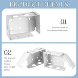 Hotop Blind Brackets 2 Inch Low Profile Box Mounting Bracket for Window Blinds Headrail, White(4)