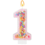 Pastel Macaron 1st Birthday Candle Sweet Pink Number 1 Candle Cake Topper Cupcake Decorations for Girls and Women Party Decor Anniversary Celebrations Supplies