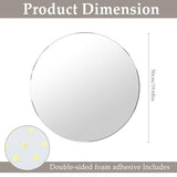 20'' Glass Round Mirror for Wall Decor, Wall Mounted Circle Mirror with Adhesive Tapes for Bathroom, Living Room, Vanity, Bedroom, Entryway, Over Sink, Hallway, Home Decor