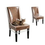 2 Pack Dining Chair Covers, Waterproof Chair Protectors Covers, Plastic Chair Covers for Dining Chairs Keep Chair Away from Stain Water Dust and Pet Claws W/21 x D/18 Fits Seatbacks 16-23"